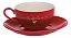 Conjunto 6 Xícaras Para Chá C/ Pires L'amour  Vermelho 160ml Hauskraft - Imagem 2