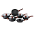 Jogo de Panelas Brinox Antiaderente Ceramic Life 6 Peças Sirius com Indução Preto - Imagem 1