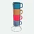 Jogo De 4 Xícaras Empilháveis Café com Suporte Cerâmica 80 ml Colorida Striatto - Imagem 1