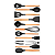 Jg 12 Pc Utensilios Silicone Preto Cabo Madeira C Suporte - Imagem 2