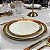 Prato Sobremesa Dubai 21cm Porcelana Branco E Dourado Wolff - Imagem 3