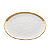 Prato Sobremesa De Porcelana Branco E Dourado Dubai 21cm - Imagem 1
