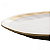 Prato Sobremesa De Porcelana Branco E Dourado Dubai 21cm - Imagem 3