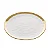 Prato Sobremesa Dubai 21cm Porcelana Branco E Dourado Wolff - Imagem 1