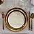 Prato Sobremesa Dubai 21cm Porcelana Branco E Dourado Wolff - Imagem 4