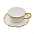 Xicara De Cha De Porcelana Dubai Branco E Dourado 200ml - Imagem 1