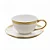 Xicara De Cha Dubai 200ml Porcelana Branco e Dourado Wolff - Imagem 1
