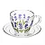 Xícara de Café com Pires Lavanda Hand Painting 80ml Cristal Ecológico - Lyor - Imagem 1