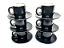 Jogo 6 Xicaras Cafe Pires Ceramica Denny Preto 130ml Wellmix - Imagem 3