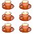 Jogo 6 Xicaras Cafe Pires Ceramica Denny Terracota 130ml Wellmix - Imagem 1