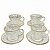 Jogo 4 Xicaras De Café 90ml Com Borda Dourada Abazzia Wellmix - Imagem 1