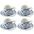 JOGO 4 XICARAS CAFE COM PIRES HORTENSIA 90ml AZUL - Imagem 4