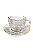Jogo 4 Xícaras Café 90ml Com Pires Com Borda Dourada Vidro Martiri - Imagem 5
