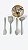 Kit 4 Mini Utensílios De Cozinha Cinza Silicone Haüskraft - Imagem 1