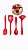 Kit 4 Mini Utensílios De Cozinha Vermelho Silicone Haüskraft - Imagem 1