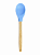 Kit 3 Colheres Silicone Azul Cabo De Madeira Casíta - Imagem 4