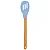 Kit 2 Colheres Silicone Azul Cabo De Madeira Casíta - Imagem 2
