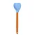 Kit 2 Colheres Silicone Azul Cabo De Madeira Casíta - Imagem 3