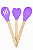 Kit 3 Colheres Silicone Roxo Cabo De Madeira Casíta - Imagem 1