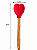 Colher Coração Silicone Kitchenware Vermelha Cabo Madeira - Imagem 2