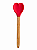 Colher Coração Silicone Kitchenware Vermelha Cabo Madeira - Imagem 1