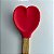 Colher Coração Silicone Kitchenware Vermelha Cabo Madeira - Imagem 4