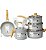 Jogo de Panela 7PC Easy Gris Indução Rev. Ceramico Brinox - Imagem 1