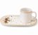 Prato de Lanche e Caneca 380ml Cerâmica Aquarelle Pinhas Copa&Cia - Imagem 1