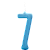 Vela Parabens Azul Numero 7 - Imagem 1