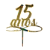 Topo de Bolo Acrílico 15 anos Dourado - Imagem 4