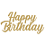 Topo de Bolo Aplique Acrílico Happy Birthday Dourado - Imagem 1