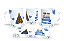 1 Caneca Porcelana 325ml Branca - Nosa Senhora Azul - Imagem 1