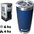 Copo Térmico Stone 500 ml com tampa Azul Escuro - Brasfoot - Imagem 2