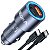 Carregador Veicular Duas Portas (USB18W + C 20W) Metalizado + Cabo de Dados C Para C 1 Metro - Cinza - GAR241 - Imagem 4