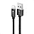 Cabo Para Dados USB Para Lightning - 1 Metro - 2.4A - Alumínio Trançado - Preto - CAB250 - Imagem 1