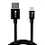Cabo Para Dados USB Para Lightning - 1 Metro - 2.4A - Alumínio Trançado - Preto - CAB250 - Imagem 3