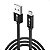 Cabo Para Dados USB Para C - 1 Metro - 2.4A - Alumínio Trançado - Preto - CAB249 - Imagem 3