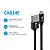 Cabo Para Dados USB Para C - 1 Metro - 2.4A - Alumínio Trançado - Preto - CAB249 - Imagem 5