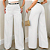 Calça Pantalona Branca Feminina de Alfaiataria Cintura Alta com Cinto - Imagem 4