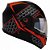 Capacete Bieffe B-40 Kb8 Preto Fosco com Vermelho - Imagem 2