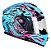 Capacete Bieffe B-12 Guepard Verde Agua Fosco Com Rosa - Imagem 1