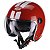 Capacete Aberto Para Moto Peels Click Stripes Vermelho Perolado - Imagem 3