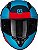 Capacete Bieffe B-40 Solid Azul Fosco Com Vermelho - Imagem 3