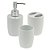 Kit 3 Acessórios Banheiro Lavabo Branco Prata Royal Wolff - Imagem 1
