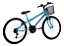Bicicleta Free Action Aro 24 MTB 18V Fem Donna Com Cesta V-Brake Verde Tiffany - Imagem 1