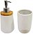 Conjunto Para Banheiro Branco Com Bambu 2 Peças Lavabo e Porta Escova - Mimo - Imagem 5