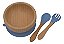 Jogo Para Refeição Infantil Com Ventosa em Bambu e Silicone Com Bowl e Talher - Imagem 2