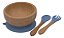 Jogo Para Refeição Infantil Com Ventosa em Bambu e Silicone Com Bowl e Talher - Imagem 1