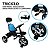 Triciclo Infantil Passeio Criança 2 Em 1 Com Pedais E Capota Reclinável E Removível Com Empurrador - Imagem 9