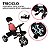 Triciclo Infantil 2 Em 1 Com Pedais Capota Reclinável Com Empurrador Rosa - Imagem 8